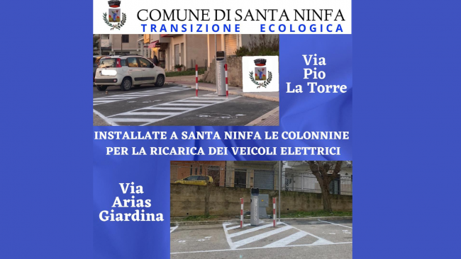 Santa Ninfa, installate le colonnine per la ricarica dei veicoli elettrici