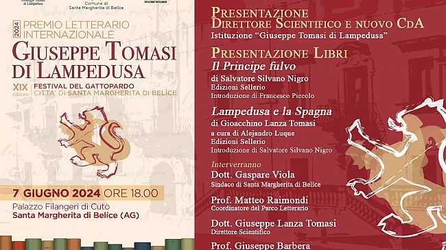 Santa Margherita, 7 giugno premiazione del vincitore del Premio Letterario Internazionale Giuseppe Tomasi di Lampedusa