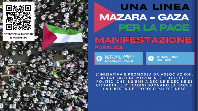 Una linea Mazara-Gaza: tutto pronto per la manifestazione del 16 marzo