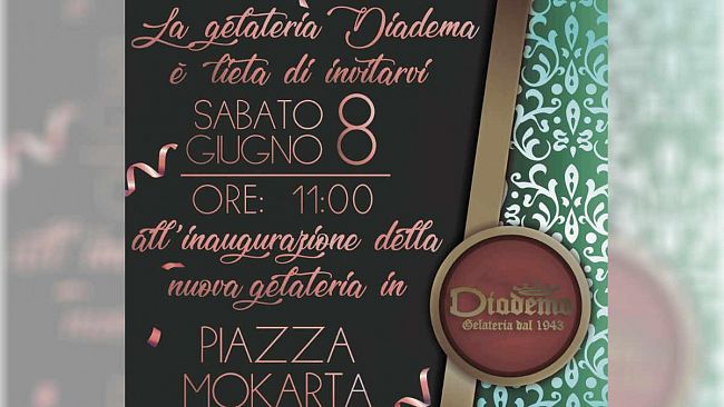 Sabato 8 giugno apre la nuova Gelateria Diadema in piazza Mokarta: innovazione, tradizione e tante novità…