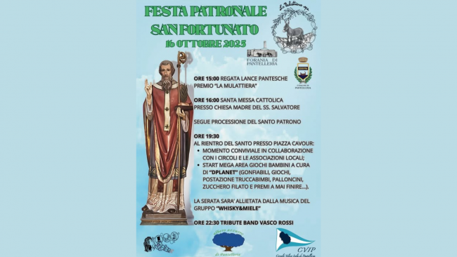 Pantelleria, domani la Festa Patronale di San Fortunato