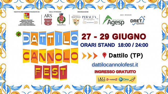 Tutto pronto per il taglio del nastro per la 4^ edizione del Dattilo Cannolo Fest