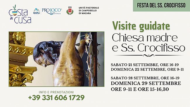 Campobello, visite gratuite in chiesa madre organizzate in occasione della festa del Santissimo Crocifisso 