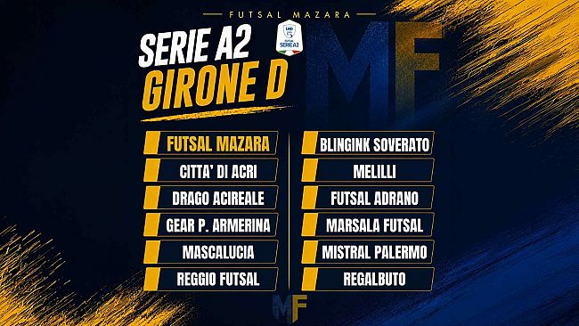 Serie A2, definiti gli organici: Futsal Mazara nel girone D