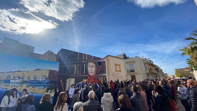 Mazara, inaugurazione murales via Petrarca