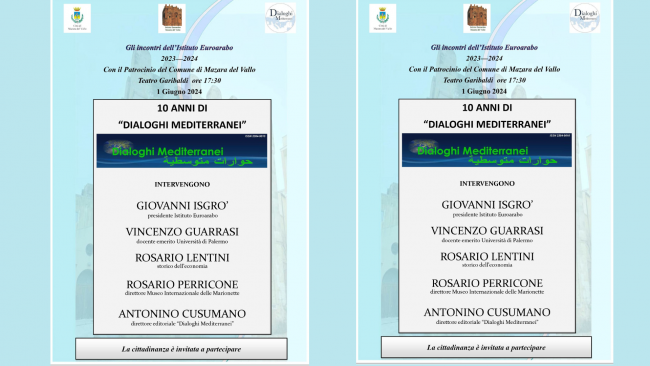 Mazara, il 1° giugno l'incontro