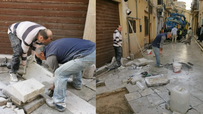 Mazara, lavori di manutenzione strade del centro storico 