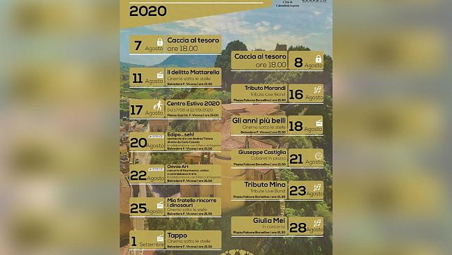 Fuori gli eventi dell’Estate Calatafimese 2020. 13 appuntamenti da non perdere