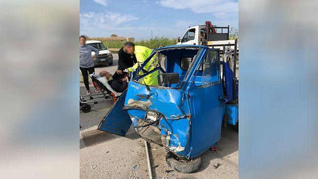 Trapani, incidente in via Libica. Un ferito