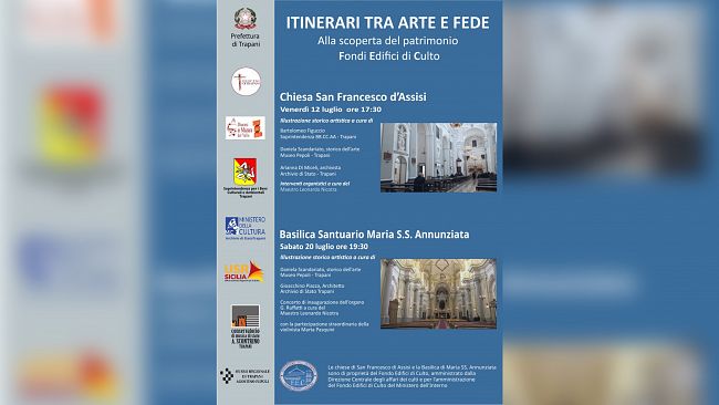 La Prefettura di Trapani lancia “Itinerari tra arte e fede. Alla scoperta del patrimonio Fondo Edifici di Culto”