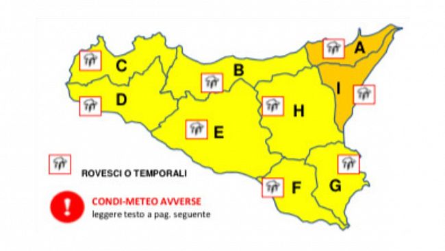 Mazara, meteo, allerta gialla fino alla mezzanotte