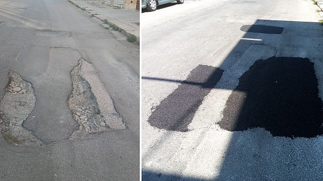 Trapani, riparate le buche della via Segesta