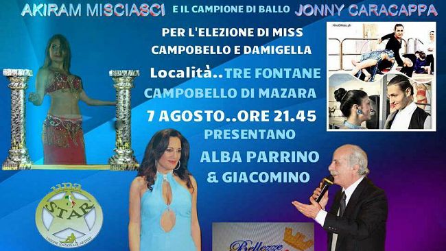 CAMPOBELLO – “Bellezze di Sicilia in passerella” il 7 agosto in piazza Favoroso a Tre Fontane