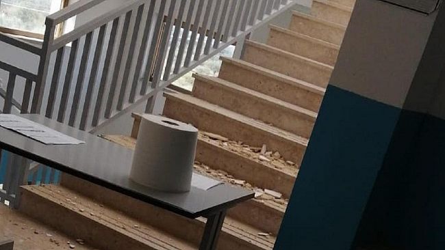 Piccolo crollo di calcinacci sulle scale all’Issitp Ferrigno di Castelvetrano, nessuna conseguenza per gli alunni