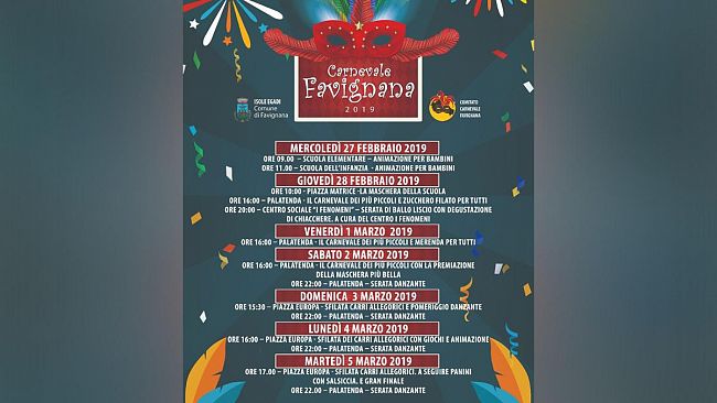 Isole Egadi, tutto pronto per il carnevale 2019