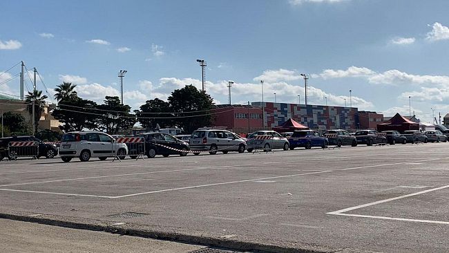 Trapani, stamane 5 positivi nei test “drive-in” a Piazzale Ilio