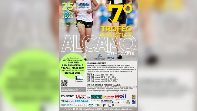 Alcamo: domenica 25 maggio 7^ Trofeo podistico “Alcamo città d’arte”