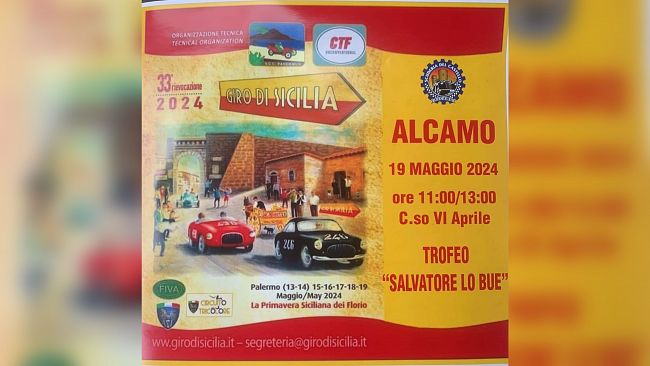 Ad Alcamo la manifestazione auto d’epoca “XXXIII Giro di Sicilia e la XLIII la Sicilia dei Florio” 