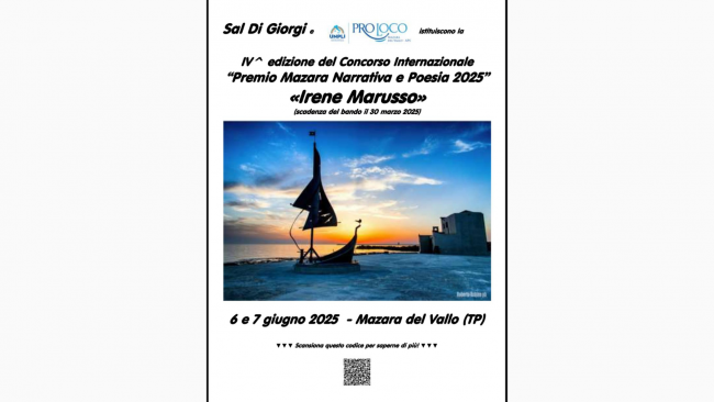 Mazara, ecco i finalisti della quarta edizione del Premio Mazara Narrativa e Poesia 2025 “Irene Marusso