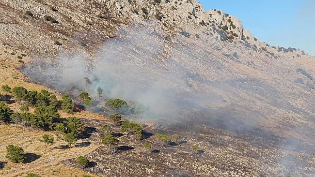 Custonaci, 15 sganci e 12000 litri d’acqua per domare un incendio