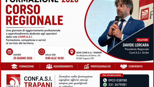 ​Conf.A.S.I. Sicilia sceglie Trapani per il Corso Regionale di Formazione 2026 