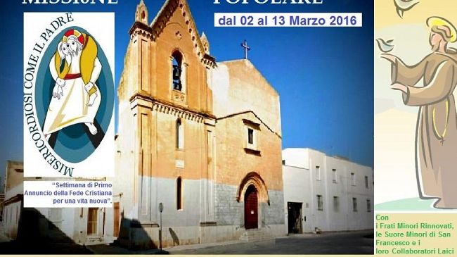 Parrocchia Sacro Cuore in Santa Maria di Gesù: “Missione Popolare Francescana – Misericordiosi come il Padre” dal 2 al 13 marzo 2016