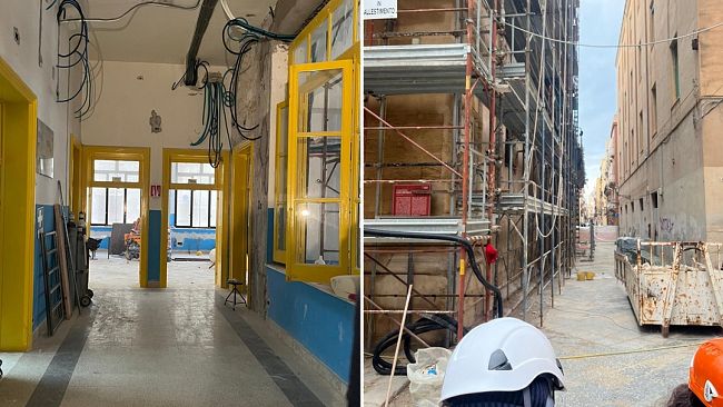 Trapani, ​sopralluoghi del sindaco e dell’assessore ai lavori pubblici a Palazzo Lucatelli e alla Scuola Livio Bassi