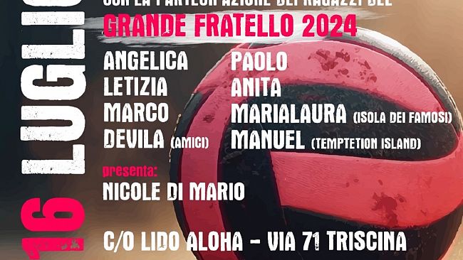 Lido Aloha, martedi la giornata dello sport con i personaggi del Grande Fratello e di Temptation Island