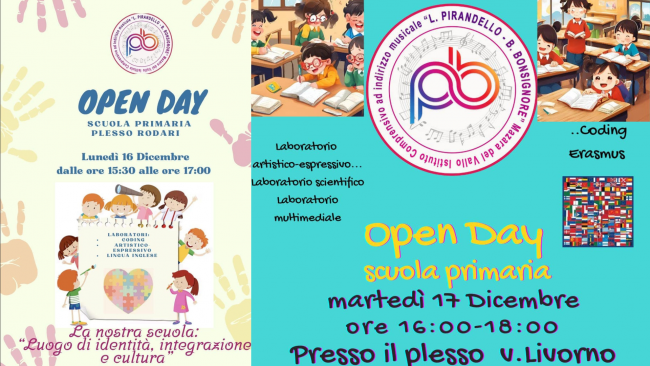 Mazara, I.C. Pirandello-Bonsignore: tutto pronto per gli Open Day della scuola primaria