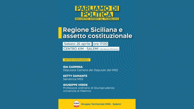 Salemi, Movimento 5 Stelle: tutto pronto per il 3° appuntamento di 