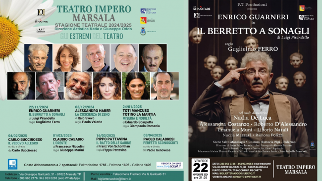 Marsala, Teatro Impero: al via la stagione teatrale 2024/2025 