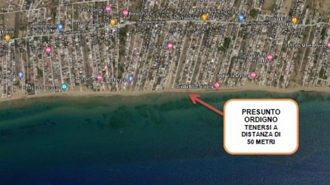 Presunta presenza di ordigno bellico nello specchio acqueo in località Triscina