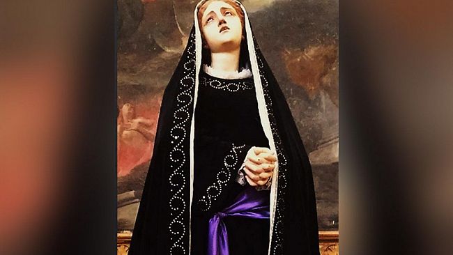 Mazara, Cattedrale: presentata la statua dell’Addolorata restaurata.