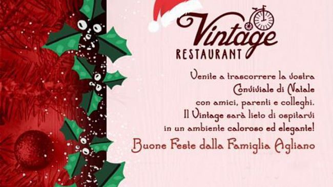 Il Vintage Restaurant si prepara per le feste. Menù speciale fino al 23 Dicembre
