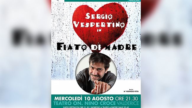 Valderice. Mercoledì 10 agosto al Teatro On. Nino Croce Sergio Vespertino