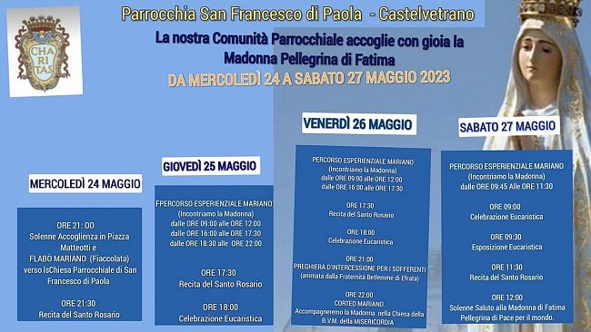 Arriva a Castelvetrano la Madonna pellegrina di Fatima 