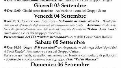 Mazara, festeggiamenti in onore di Santa Rosalia