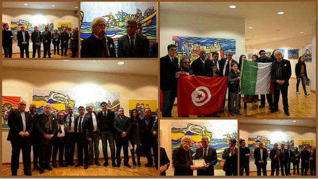 Inaugurata nella Galleria d’Arte Contemporanea ‘Santo Vassallo’ la Mostra di Francesco Anastasi per celebrare il 60° Anniversario dell’Indipendenza della Tunisia
