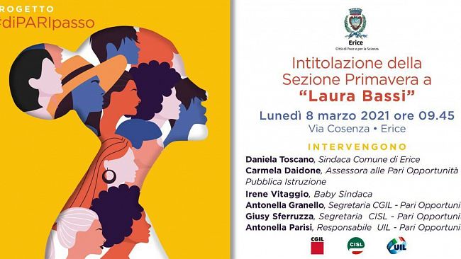 Erice, oggi la cerimonia di intitolazione della Sezione primavera a Laura Bassi