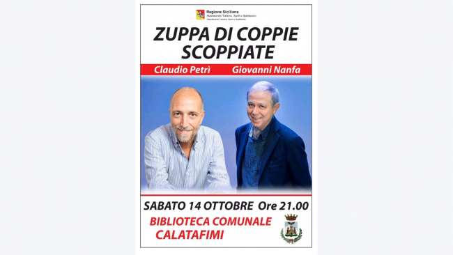Calatafimi, sabato lo spettacolo di Giovanni Nanfa e Claudio Petrí