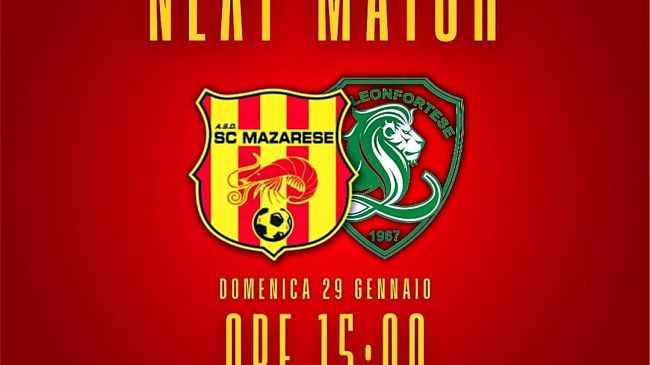 S.C. Mazarese domenica 29 gennaio contro il Leonfortese