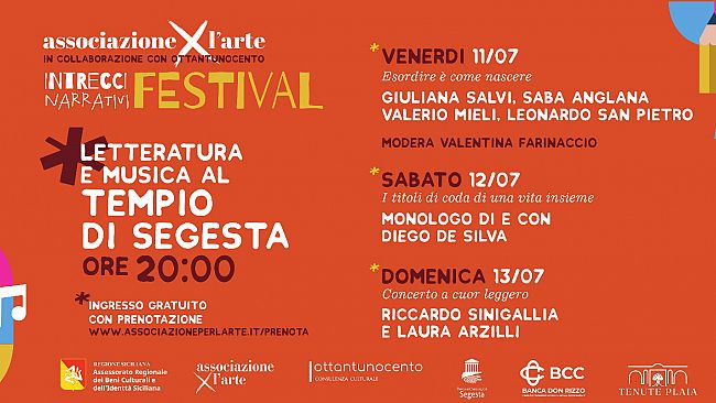Al via a Segesta la terza edizione del Festival Intrecci Narrativi