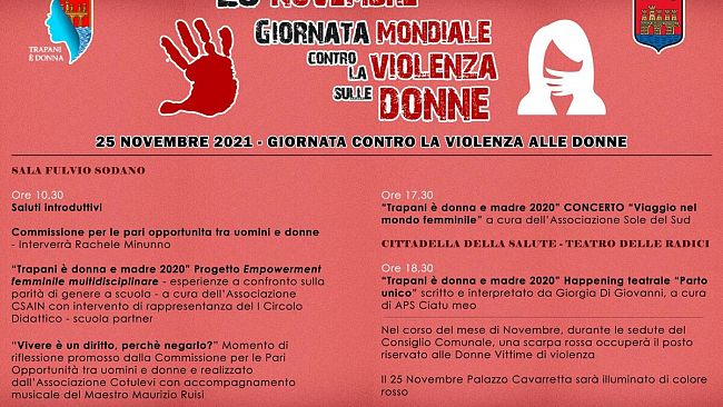 Giornata Mondiale contro la violenza delle donne, le iniziative a Trapani