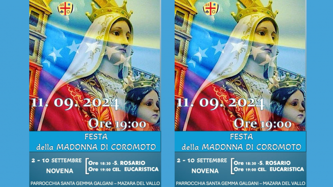 Mazara, il programma dei festeggiamenti della Madonna di Coromoto 