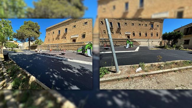 Partanna, completati i lavori al parco giochi di Piazza Dante