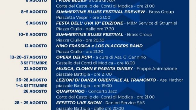 Estate alcamese, resi noti gli appuntamenti di agosto e settembre