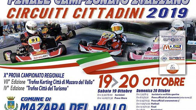 Mazara, Kart, il 19 e 20 ottobre finale del Campionato Italiano Circuiti Cittadini