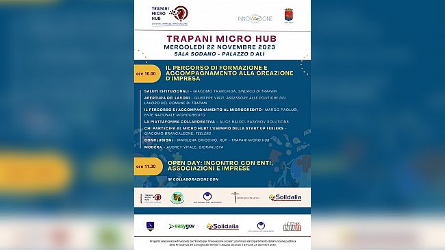 Giovani e impresa: a Trapani un open day per favorire il sostegno all’autoimprenditorialità giovanile