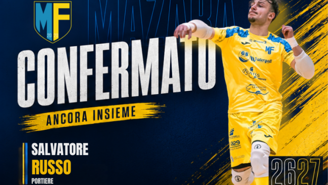 Futsal Mazara, altra riconferma: Salvatore Russo rimane in gialloblù