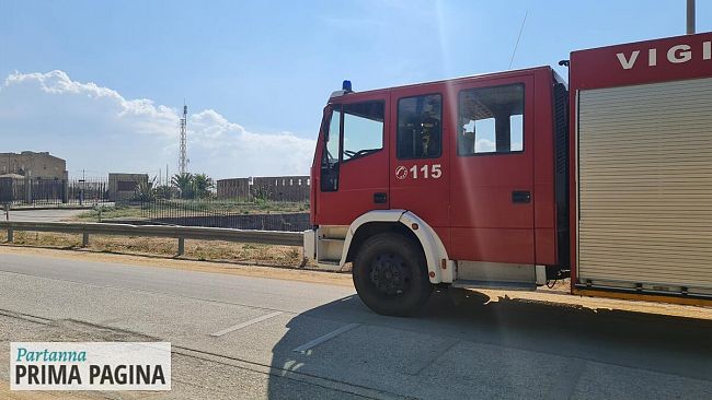 Incendio nei pressi del teatro provinciale 